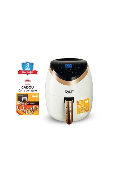 Blasko Air Fryer RAF 5234W, friteuza cu aer cald fara ulei, capacitate 6L, 2400W, gatire sanatoasa si rapid