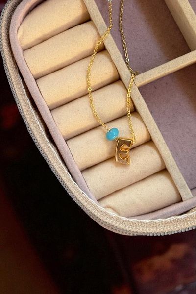 MUTENA Elegant Bijoux Letter Necklace - Women's Elegant Minimal E Letter Necklace