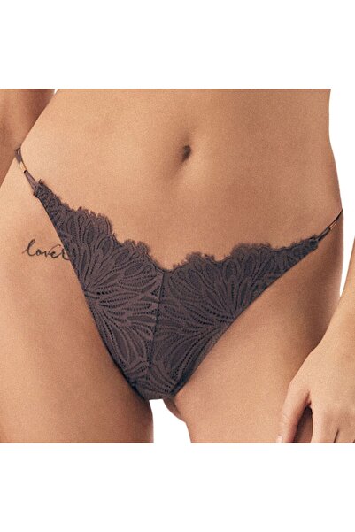 ESOTIQ Chiloți brazilieni pentru femei, eleganți, cu dantelă florală și bretele laterale, talie în V | Safir