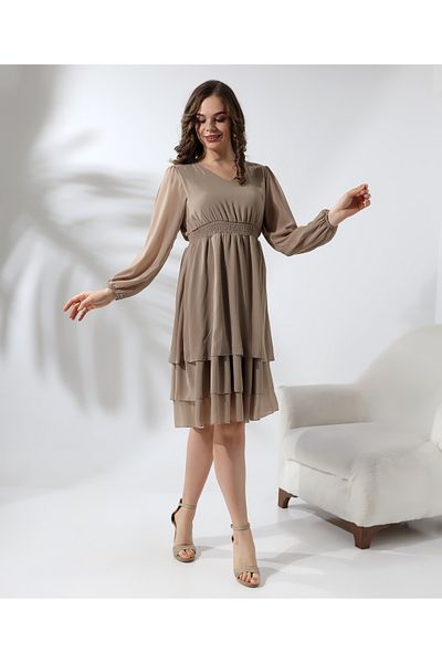 Fi'l Arz Fashion Buy Gipeli Lined Chiffon Dress