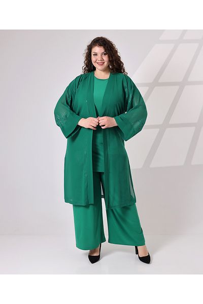 Fi'l Arz Fashion Patterned Chiffon Double Set