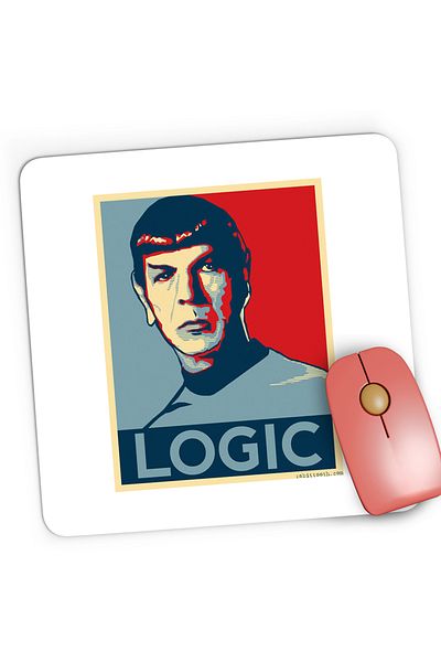 OEM Mousepad Gaming Star Trek Spock Leonard Nimoy Vulcan Logic, 21x19 cm
