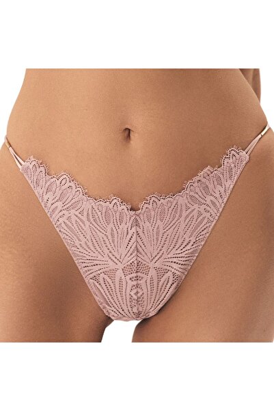 ESOTIQ Chiloți brazilieni pentru femei, eleganți, cu dantelă florală și bretele laterale, talie în V | Safir