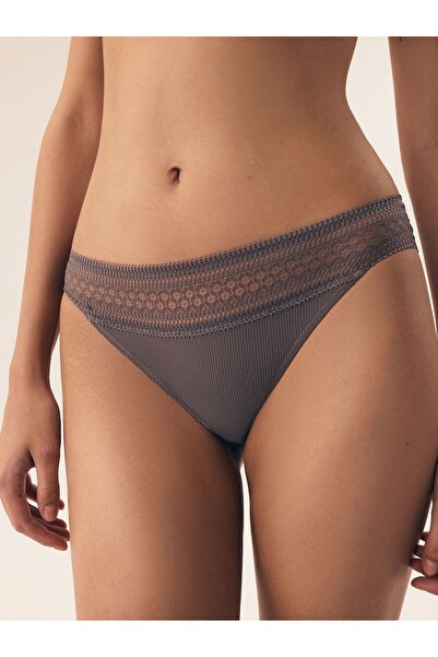 ESOTIQ Women's Panties Set 2-Pack Ribbed with Lace Hem Brazilian Briefs | Pakis