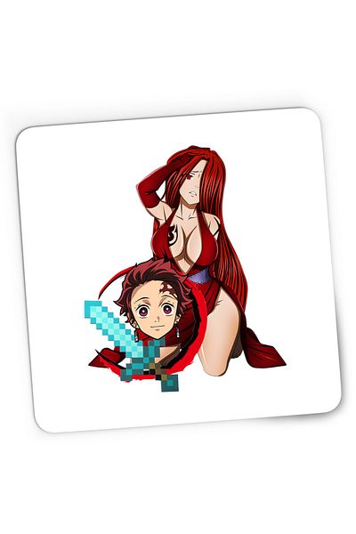 OEM Mousepad Gaming Fairy Tail Demon Slayer Erza Tanjirou Minecraft, 21x19 cm