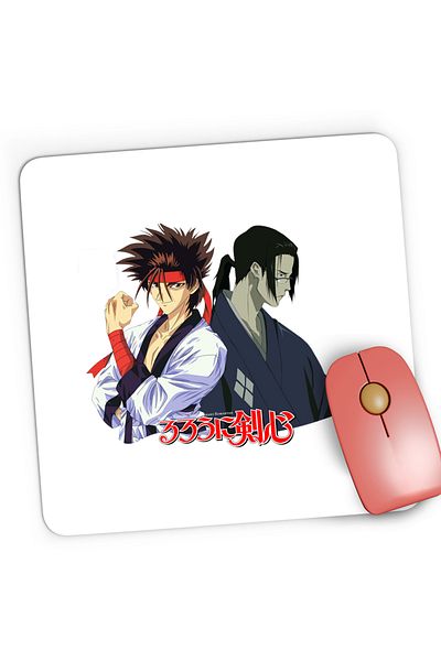 OEM Mousepad Gaming Rurouni Kenshin Sanosuke Jin Duo Anime, 21x19 cm