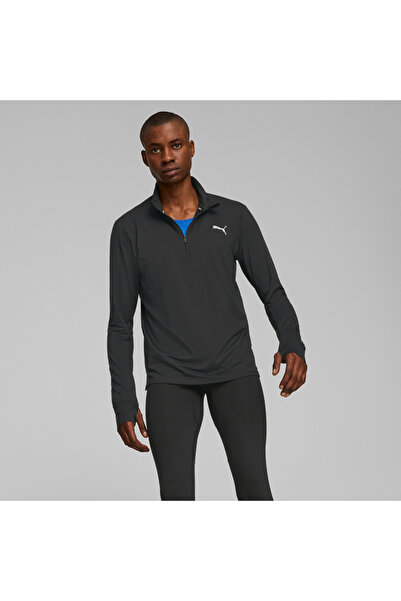 Puma RUN FAVORITE 1/4 ZIP M Siyah Erkek T-Shirt