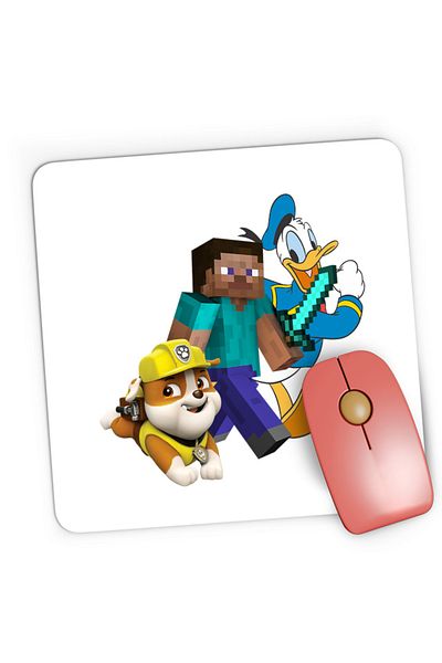 OEM Mousepad Gaming Minecraft Paw Power Donalt Duck Steve Gameplay, 21x19 cm