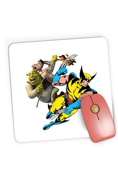 OEM Mousepad Gaming Wolverine Shrek Rope Marvel DC, 21x19 cm