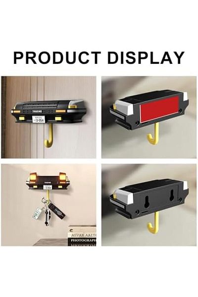 Generic Wall-Mounted Keychain Rack with Light-Up Vintage Car Design – Key Holder with Car Key Hook
