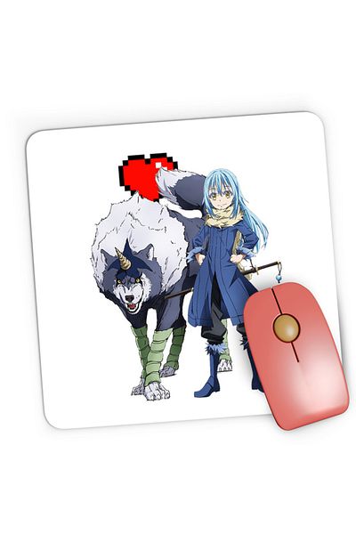 OEM Mousepad Gaming TenSura Slime Isekai Rinmuru Ranga Minecraft Heart, 21x19 cm