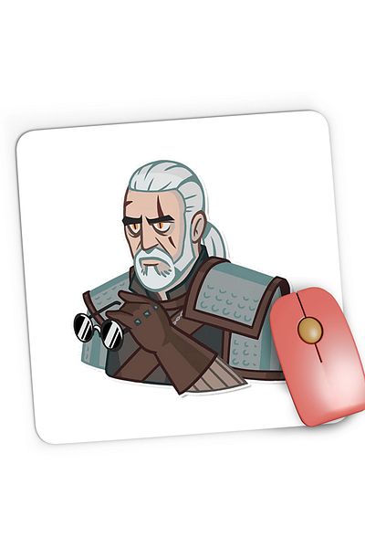 OEM Mousepad Gaming The Witcher Andrzej Sapkowski Wild Hunt Video Game, 21x19 cm