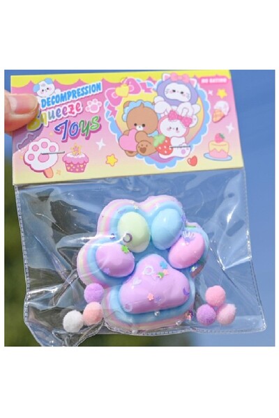 Teo Jucarie Antistres Squishy, , cu Revenire Lenta, Labuta de Pisica Pufoasa, 7.5 cm, Ambalaj Transpare