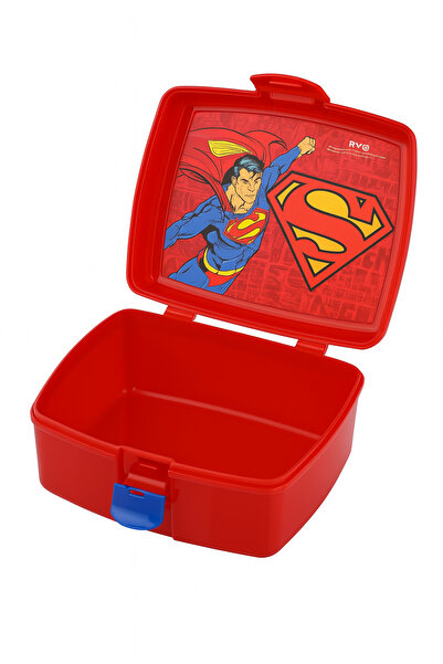 Alper Banyo Superman Desenli Çocuk Okul Beslenme Kabı – Kırmızı Renk Tek Gözlü Öğle Yemeği Kutusu