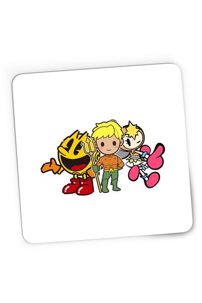 OEM Mousepad Gaming Aquaman Pac Man Bubble Bomberman Lady Action, 21x19 cm