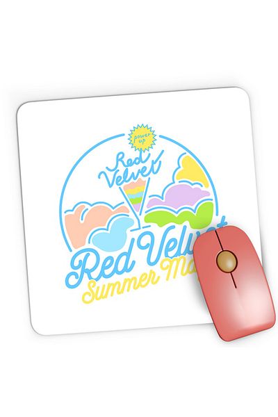 OEM Mousepad Gaming Red Velvet K-Pop Logo Summer Magic Vibe Colorful, 21x19 cm