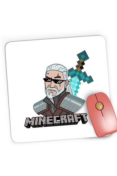 OEM Mousepad Gaming The Witcher Minecraft Mcskins Optifine Aternos, 21x19 cm