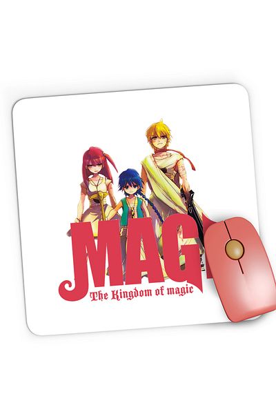 OEM Mousepad Gaming Magi The Labyrinth of Magic Spirit Group Angry Pose Red Logo, 21x19 cm