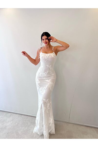 pink life Λευκό ρυθμιζόμενο λουράκι με φλοράλ επένδυση Maxi