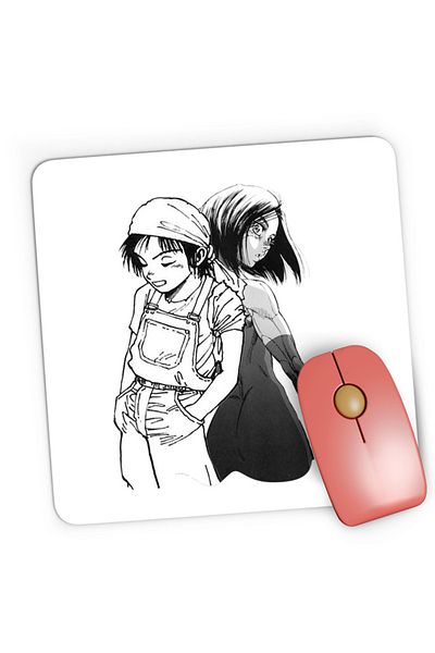 OEM Mousepad Gaming Battle Angel Alita Gally Yugo Couple Animeeater, 21x19 cm