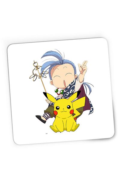 OEM Mousepad Gaming Fushigi Yuugi Chichiri Chibi Pokemon Pikachu Monk, 21x19 cm