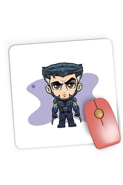 OEM Mousepad Gaming Wolverine Chibi Anime Claws Angry, 21x19 cm