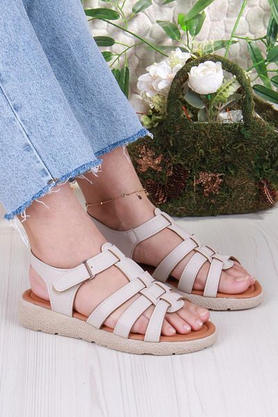 fort 35904 Mavişim Comfortable Flexible Velcro Lace-Up Women's Sandals