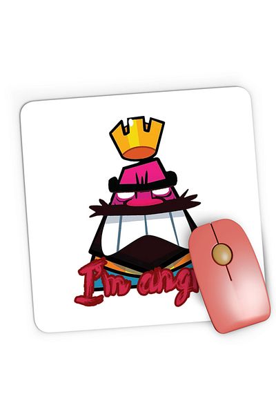 OEM Mousepad Gaming Clash Royale Angry King Multiplayer Copy Strategy, 21x19 cm
