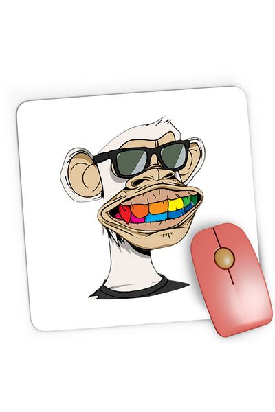 OEM Mousepad Gaming NFT Monkey Sell Online Art Colors Humanoid, 21x19 cm