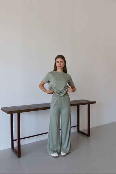 Patreon Green Modal Fabric Short Sleeve Tracksuit Set