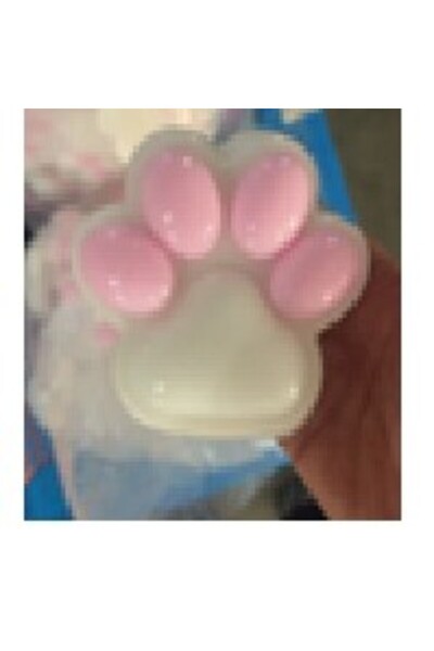 Teo Squishy Antistress Toy, Slow Rebound, Fluffy Cat Paw, 8.5 x 7.5 cm, Transparent Packaging