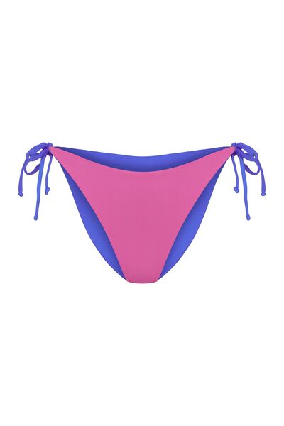 Bloovii Side Tie Bikini Bottom Brief Two-Sided Blue & Pink Low Waist | Ibiza