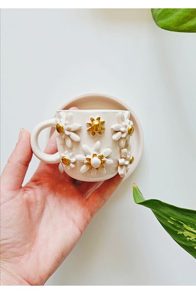 WEBBMODA Handmade Chamomile Cup Set