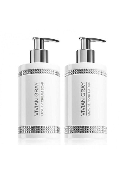 Vivian Gray White Crystals Gift Set, Women, Liquid Soap, 250 ml + Hand Cream, 250 ml