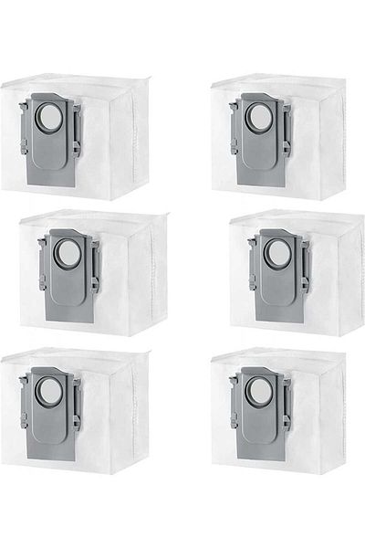 OEM Set de 6 filtre pentru aspirator R-oborock, plastic/textil, alb/gri, 17,5 x 14 x 13 cm