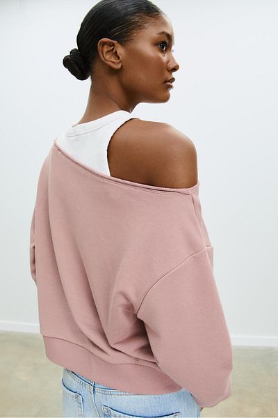 Stradivarius Off-the-shoulder graphic sweatshirt