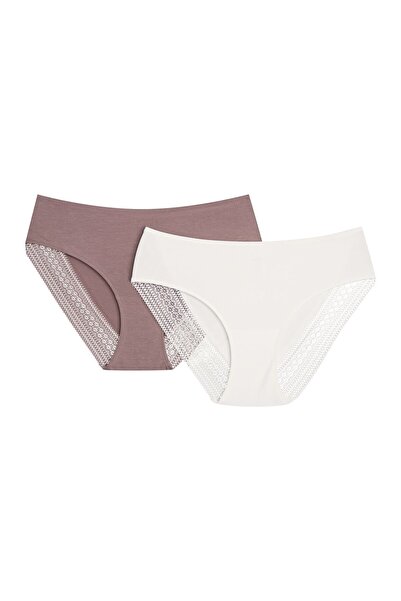 ESOTIQ Women's Hipster Panties Set 2-Pack with Lace Hem Brazilian Briefs | Parija