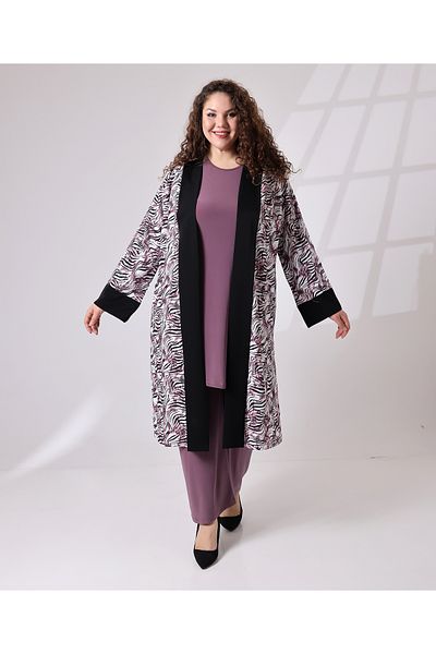 Fi'l Arz Fashion Patterned Plus Size Suit