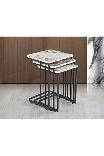 DEKOR MOBİLYACIM Nuvio Yan Sehpa Salon Oturma Odası Zigon Sehpa C Sehpa