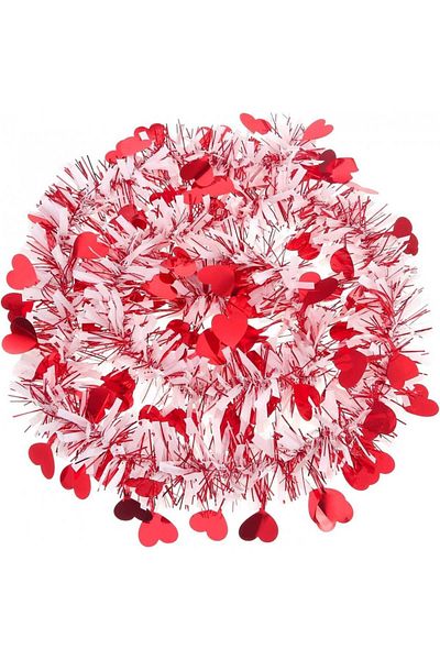 HEREER Set of 3 Christmas garlands, PET, white/red, 2 m x 9 cm