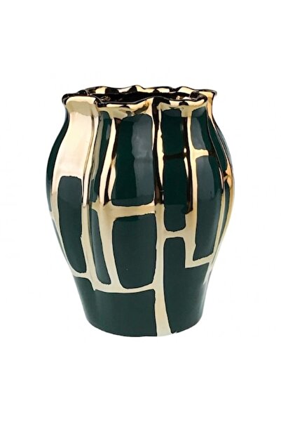 OEM Vază ceramică cu dungi, 14x17 cm