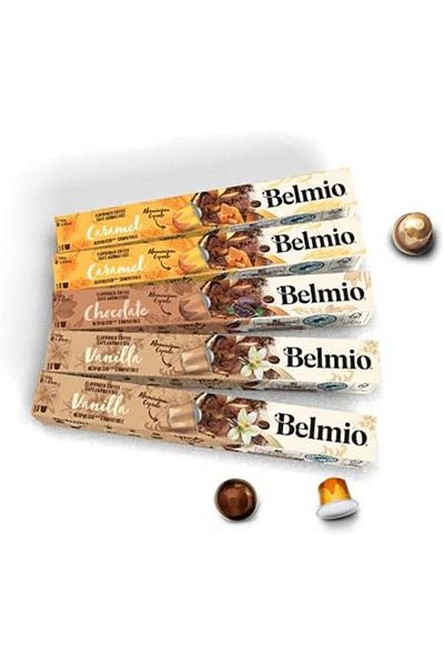 Belmio Flavor Variety Pack Coffee Capsules, Vanilla, Chocolate and Caramel Espresso, 50 count