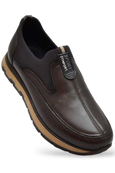 ISPARTALILAR Tab5501 Full Orthopedic Sole 100% Genuine Leather Laceless Men's Shoes Rubber Non-Slip Sole