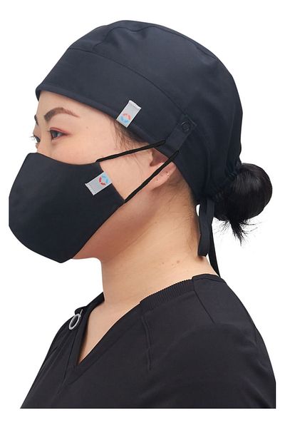 OEM Set 5 Măști de Protecție Antimicrobiene Reutilizabile - Negru | Cherokee Marime Masca: S/M