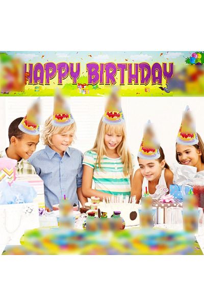 Miotlsy children's party set, paper, multicolor, 63 pieces