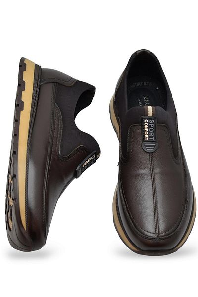 ISPARTALILAR Tab5501 Full Orthopedic Sole 100% Genuine Leather Laceless Men's Shoes Rubber Non-Slip Sole