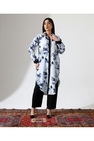 Fi'l Arz Fashion Violet Pattern Shirt Suit
