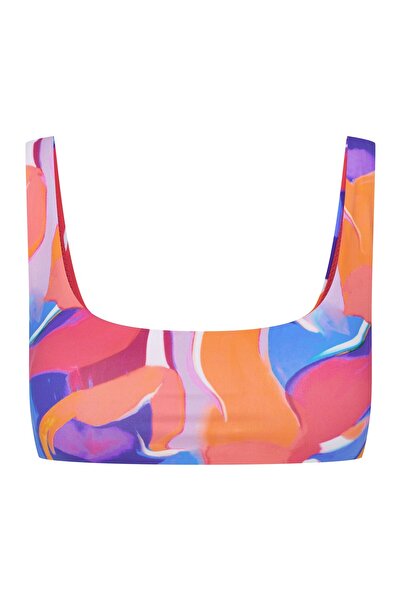 Bloovii Bikini Top Bralette Swim Top with Removable Pads Abstract Colorful Pattern | Jamaica