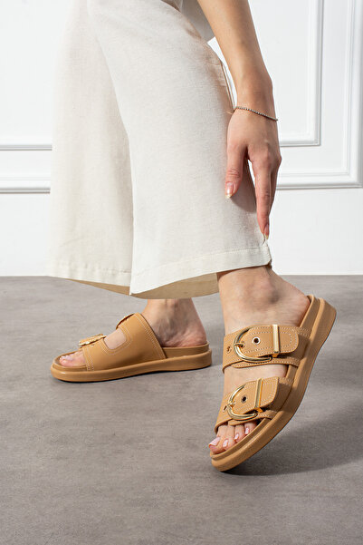 KOTAN Papuci ortopedici de damă cu cataramă aurie de nurcă – model de vară la modă și confortabil