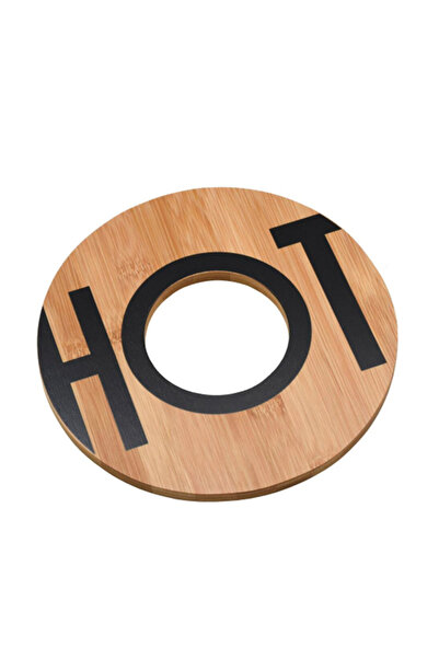Bien Servi Round High Quality Bamboo Coaster and Black 20 x 1cm